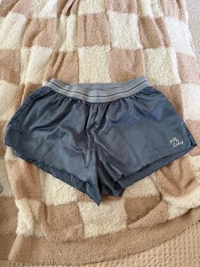 Gilly Hicks Slate Blue Athletic Lounge Shorts with Striped Waistband
